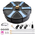 18" Pressure Washer Surface Cleaner Attachments,Balabulala 4000 PSI Power Surface Cleaner,with 4 Wheels 1/4" Quick Connector 2 Extension Wands for Decks, and Patios