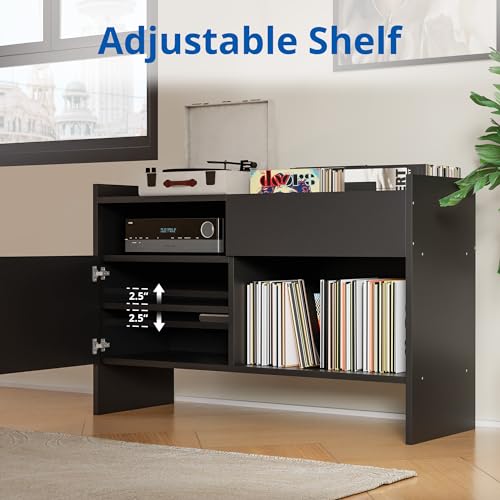 Cozy Castle Record Cabinet with Power Outlet, White C371290