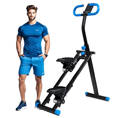 Folding Stair Stepper for Home Gym, Adjustable Handlebar & Pedals, 300LBS Load W2967