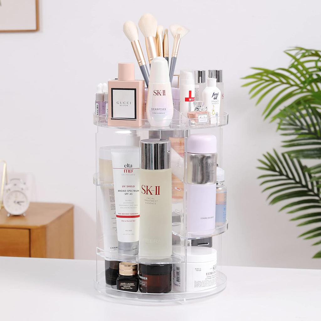 Peyton Makeup Organizer 360 Rotating 8-Layer Clear Storage Display Case A116