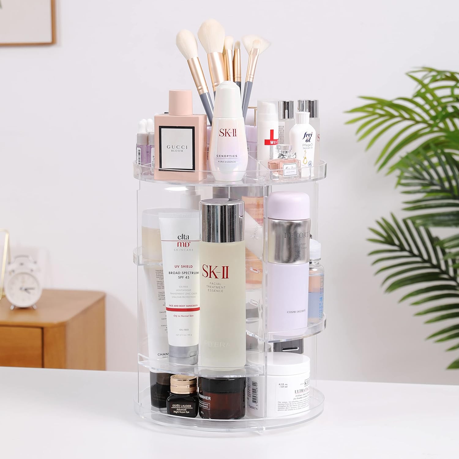 Peyton Makeup Organizer 360 Rotating 8-Layer Clear Storage Display Case A116