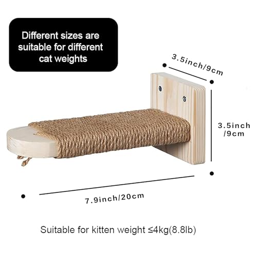 Cat Climbing Shelf Wall Mounted 2 Step Cat Stairway with Jute Scratching J507