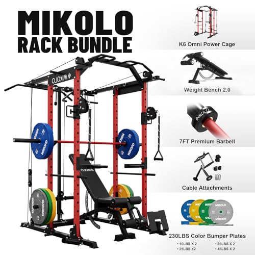 Mikolo Power Cage with Cable Crossover and LAT Pull Down System, 1500LBS I14340