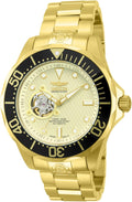 Invicta Men's 13710 Grand Diver Automatic Gold Textured Dial 18k Gold Ion-Plated Stainless Steel Watch