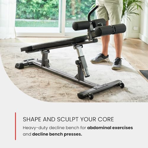 Finer Form Semi-Commercial Adjustable Sit-Up Bench for Core Workouts and Decline Press B22449