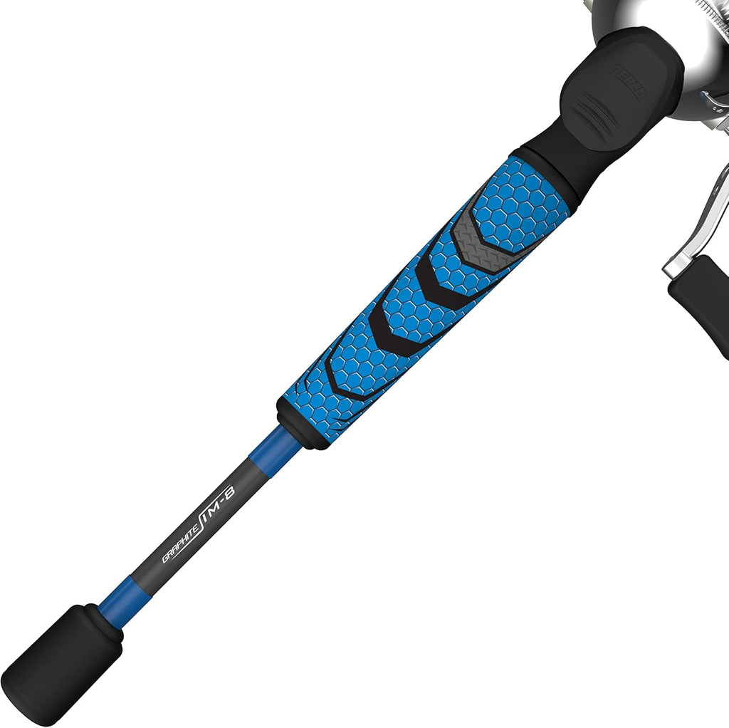 Zebco Omega Spincast Reel and Fishing Rod Combo, 30, Blue/Silver K7414