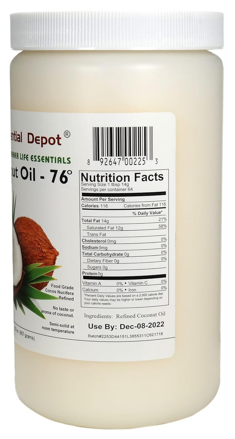 Coconut Oil 32 oz Food Grade HDPE Container S27839