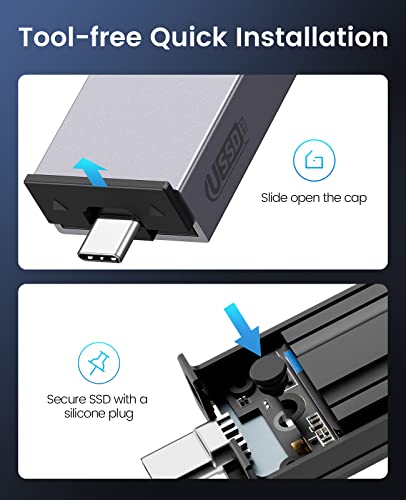 ORICO M.2 NVMe SATA SSD Enclosure, 10Gbps USB-C 3.2 Gen2, Aluminum Tool-Free Case L243158