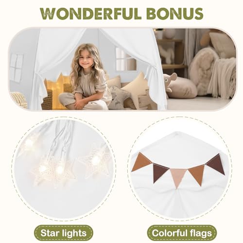 Extra Large Kids Play Tent with Star Lights, Portable & Foldable Teepee B40178