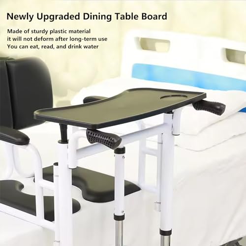 Hydraulic Patient Lift Transfer Chair with 180° Split Seat, Toilet and Tray Table, 440Lbs Capacity F75608