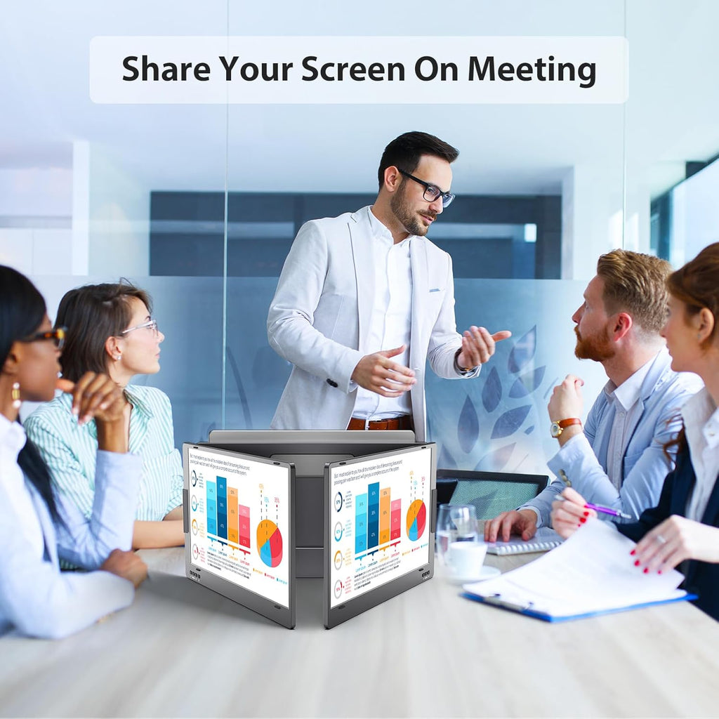 KYY Triple Laptop Screen Extender 14" 1080P FHD IPS Dual Portable Monitor for Laptop U282475