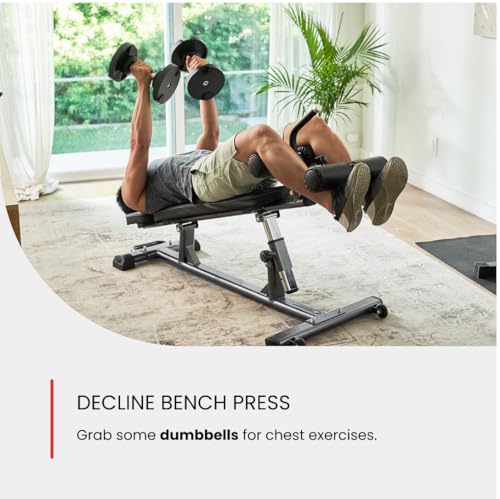 Finer Form Semi-Commercial Adjustable Sit-Up Bench for Core Workouts and Decline Press B22449