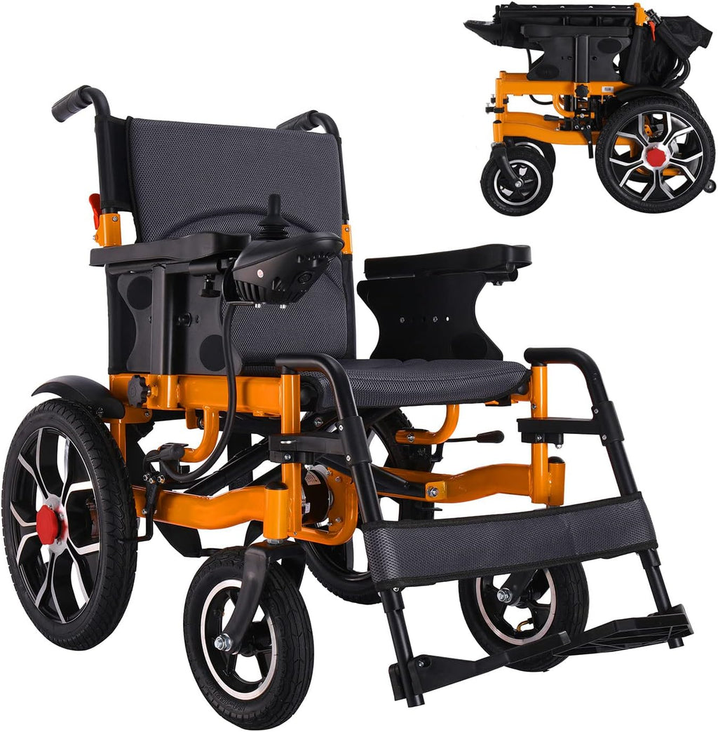 2In1 Lightweight Folding Electric Wheelchair for Adults with 20in Seat, All Terrain Power Wheelchairs for Seniors Support 300lbs