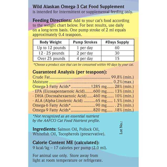 Wild Alaskan Salmon Oil Omega 3 Cat Food Supplement Z796
