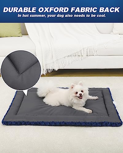 Washable Dog Bed Mat Ultra Soft Crate Pad for Large Dogs, 41 x 27 Inch, Gray K707024