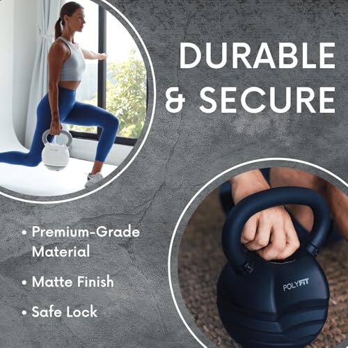 Polyfit Adjustable Kettlebell Set 30/40/50 lbs for Home Gym Q740604