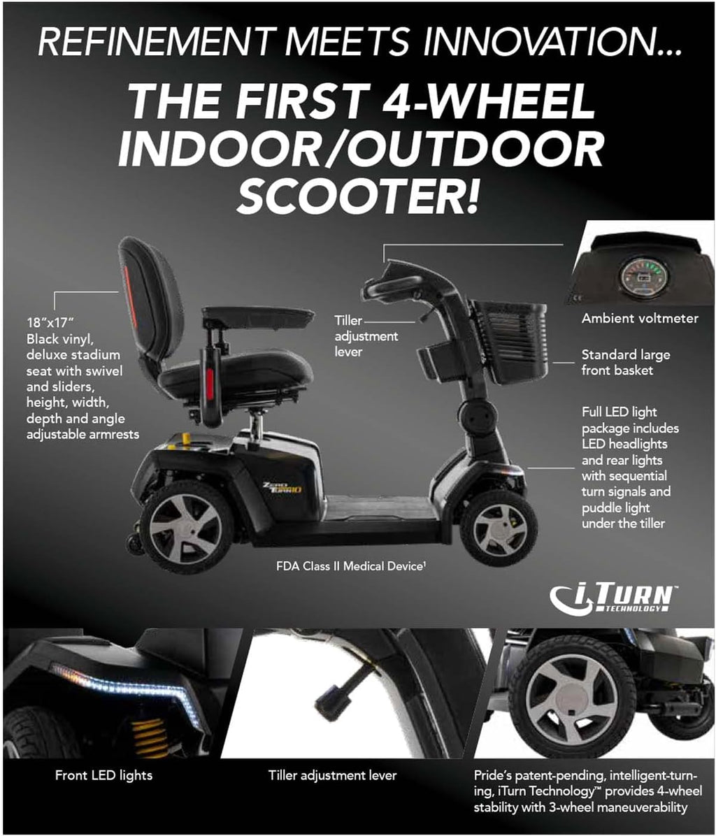 Pride Mobility Zero Turn 10 4 Wheel S710ZT Mobility Scooter for Adults K585623