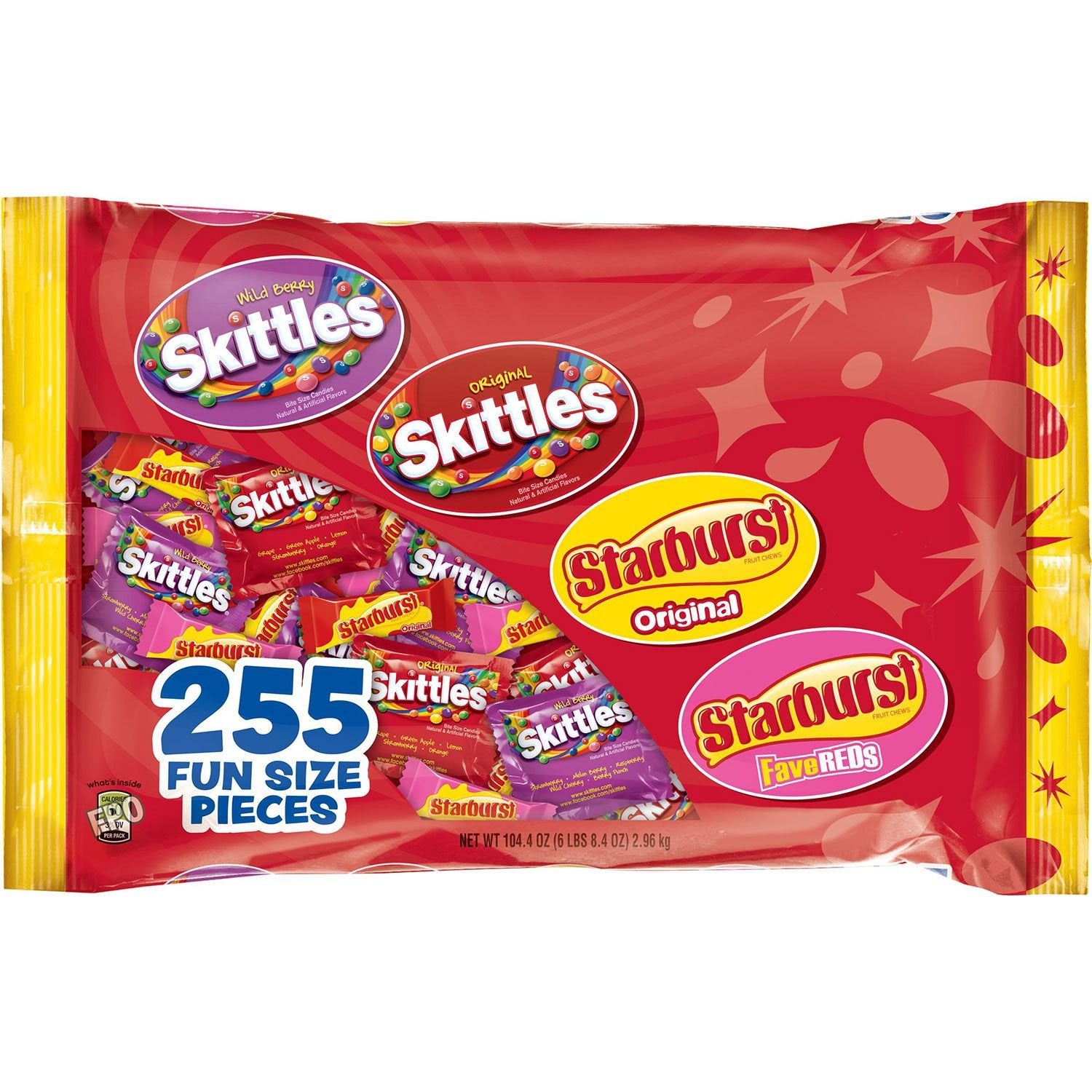 Starburst and Skittles Variety Mix (104.4 Ounce, 255 Count) (4 Pack)