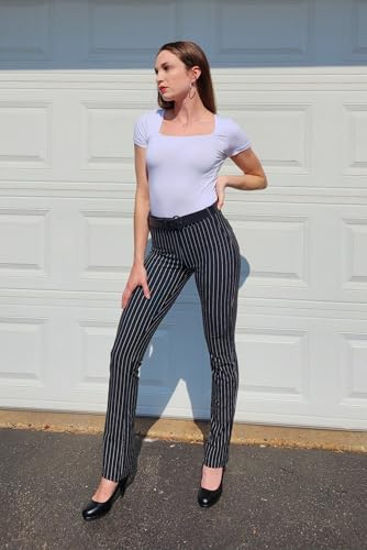 Yogipace Women's Straight Leg Yoga Dress Pants with Belt Loops H62689