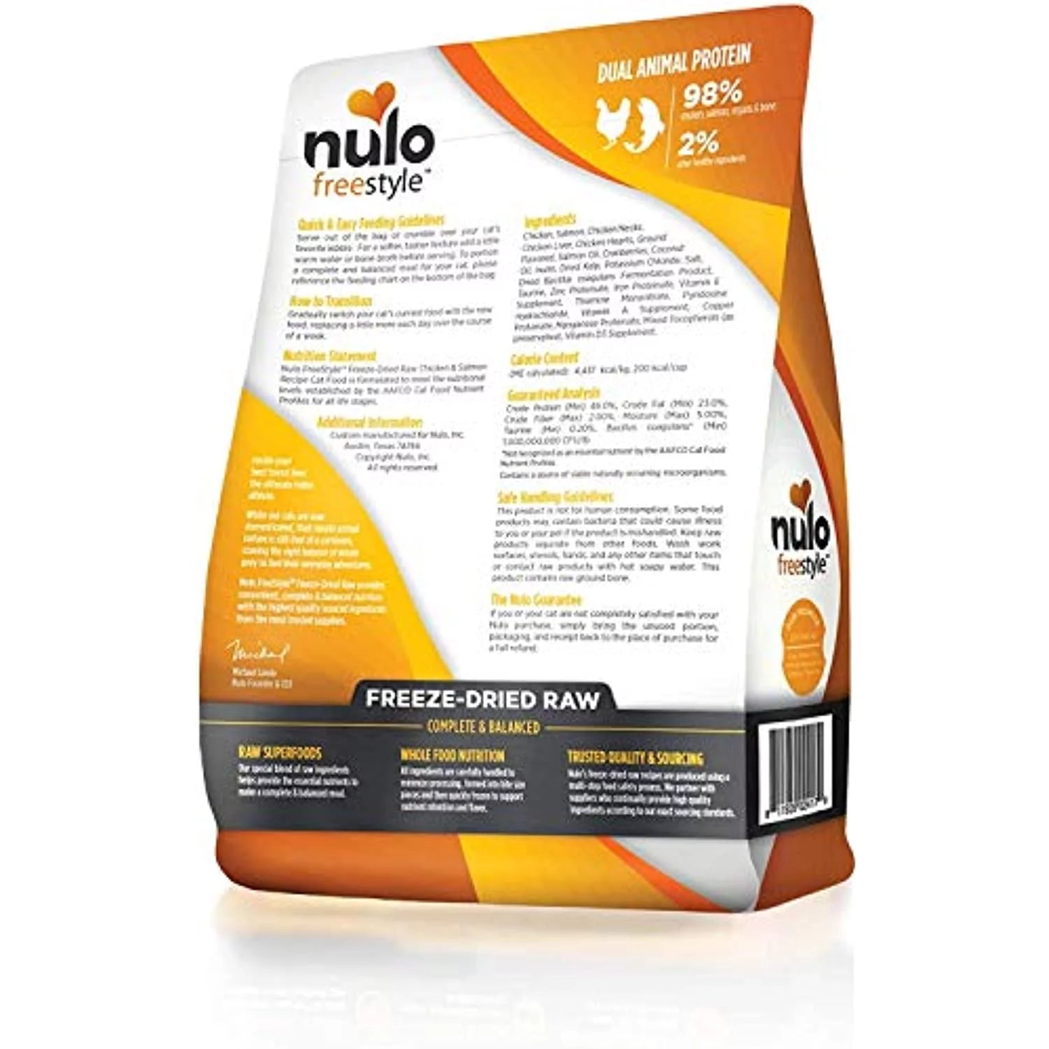 Nulo Freestyle Freeze-Dried Raw Cat Food, Chicken & Salmon, 8 oz E523367