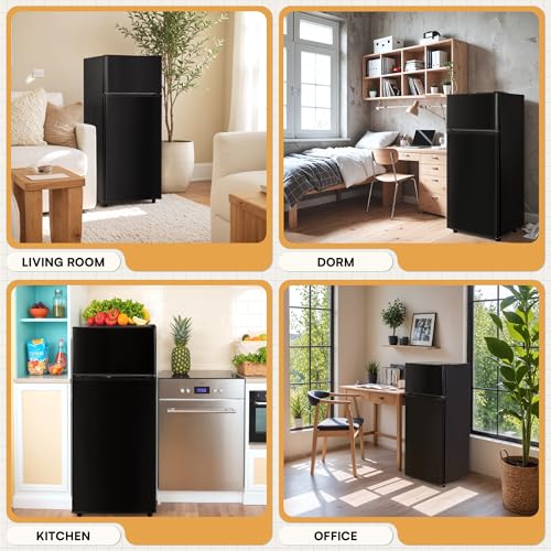 4.5 Cu.ft Mini Fridge with Freezer, 2 Doors, Adjustable Shelves W24775