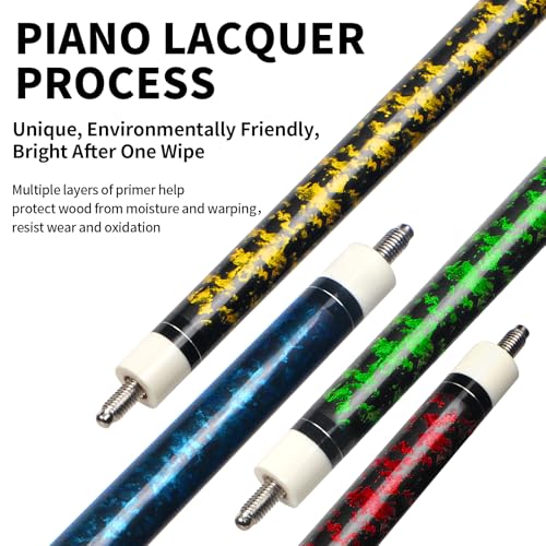 LOTKEY Pool Cue Set of 4 - Canadian Maple 58'' Billiard Sticks with 2 Chalks R905285