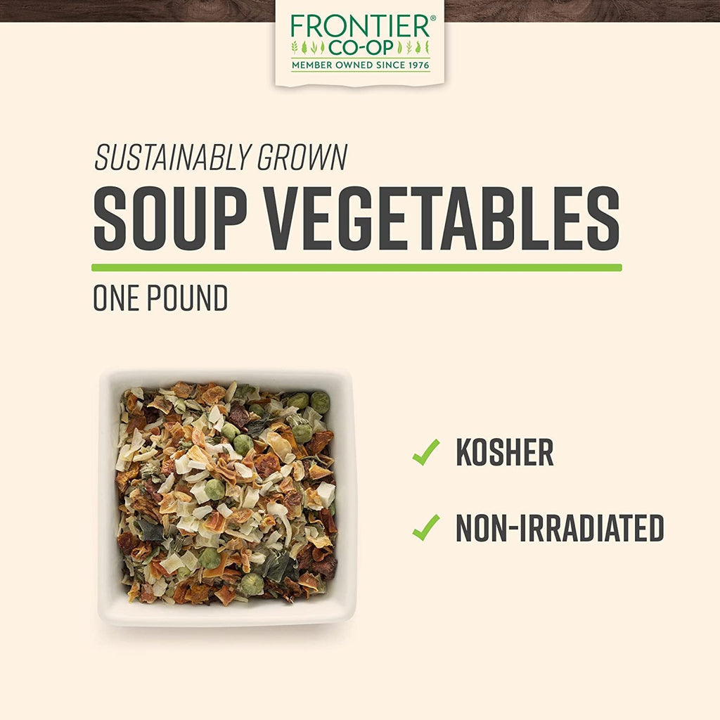 Frontier Deluxe Vegetable Soup Mix, 1 lb, Dried Onion, Carrots, Peas & Potatoes R372