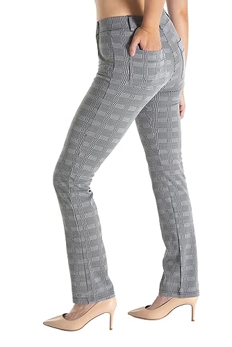 Yogipace Women's Straight Leg Yoga Dress Pants with Belt Loops H62689