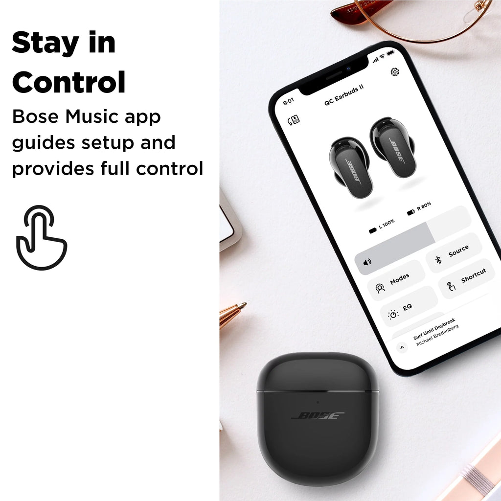 Bose QuietComfort Earbuds II, Noise Cancelling True Wireless Bluetooth Headphones, Black E750493