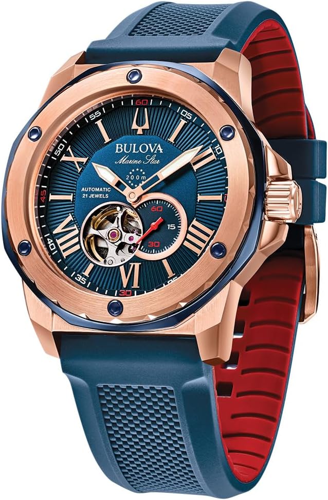 Bulova Men's Marine Star Automatic Blue Dial Watch 98A227 S25749