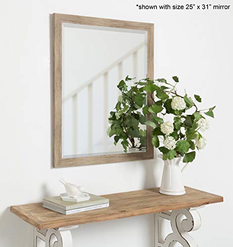 DesignOvation Beatrice Framed Rectangle Wall Mirror 27x39 Rustic Brown Q49518