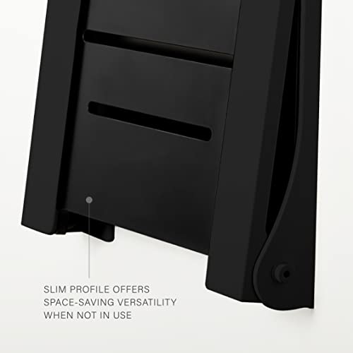 Seachrome Silhouette Folding Wall Mount Shower Bench Seat, Black Seat White Frame U5114