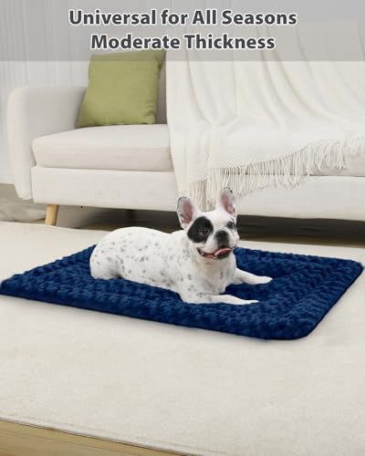 Washable Dog Bed Mat Ultra Soft Crate Pad for Large Dogs, 41 x 27 Inch, Gray K707024