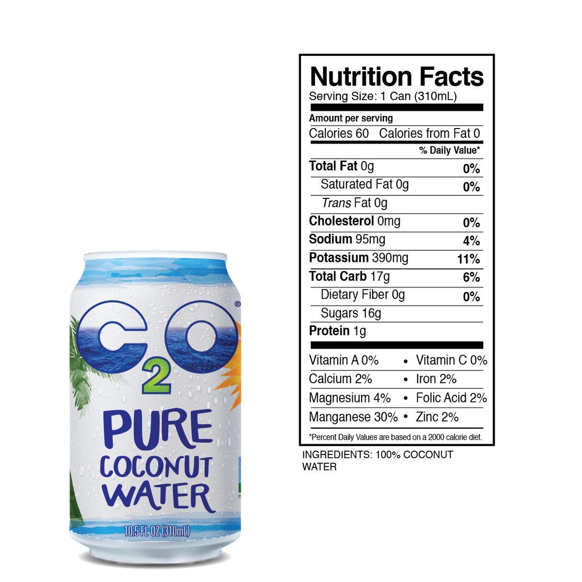 C2O Pure Coconut Water 10.5 Fl Oz (Pack of 24) J890