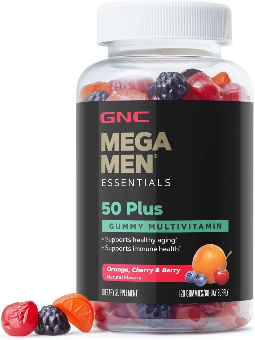GNC Mega Men Essentials 50 Plus Gummy Multivitamin, 120 Count B879
