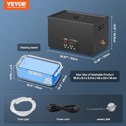 VEVOR 10L Ultrasonic Cleaner, 240W Digital Machine with Heater & Timer C9757