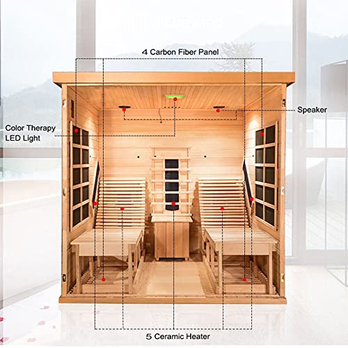 Portable Full Body Steam Sauna Tent for Home Spa with 1500W Steamer, Remote Control, Foldable Chair (Black) L89061