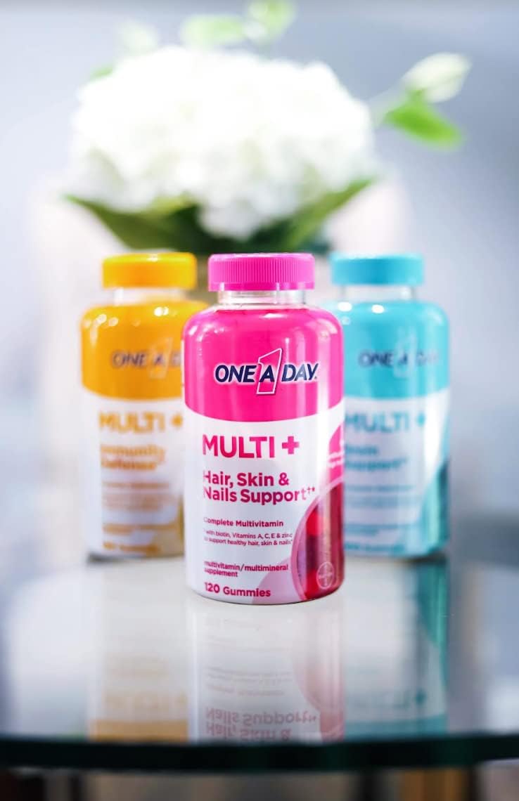 ONE A DAY Multi+ Hair, Skin & Nails Multivitamin Gummy, 120 Count E43224