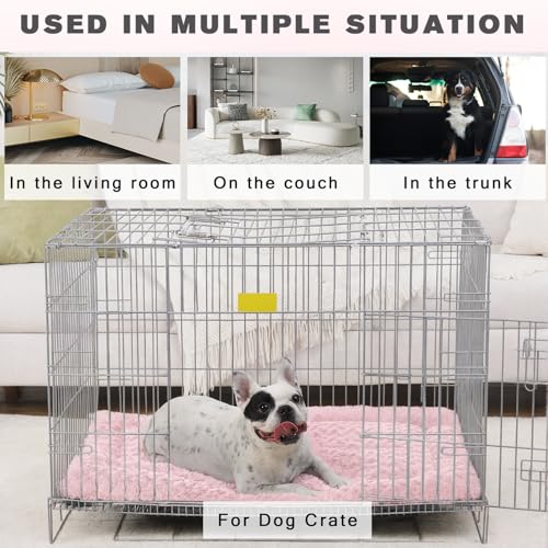 Washable Dog Bed Mat Ultra Soft Crate Pad for Large Dogs, 41 x 27 Inch, Gray K707024
