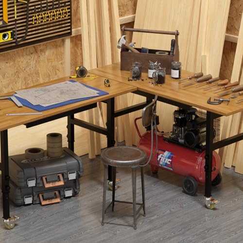 60" Adjustable Workbench with Power Outlets, Wheels and Drawer L44280