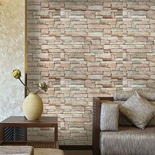 Shikha 3D Wall Panel Faux Stone Self-Adhesive Wallpaper 10 Pack Natural Granite S219