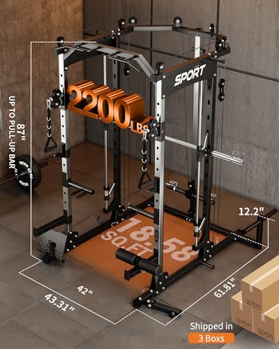 Garvee Smith Machine All-in-One Squat Rack for Home Gym W36420