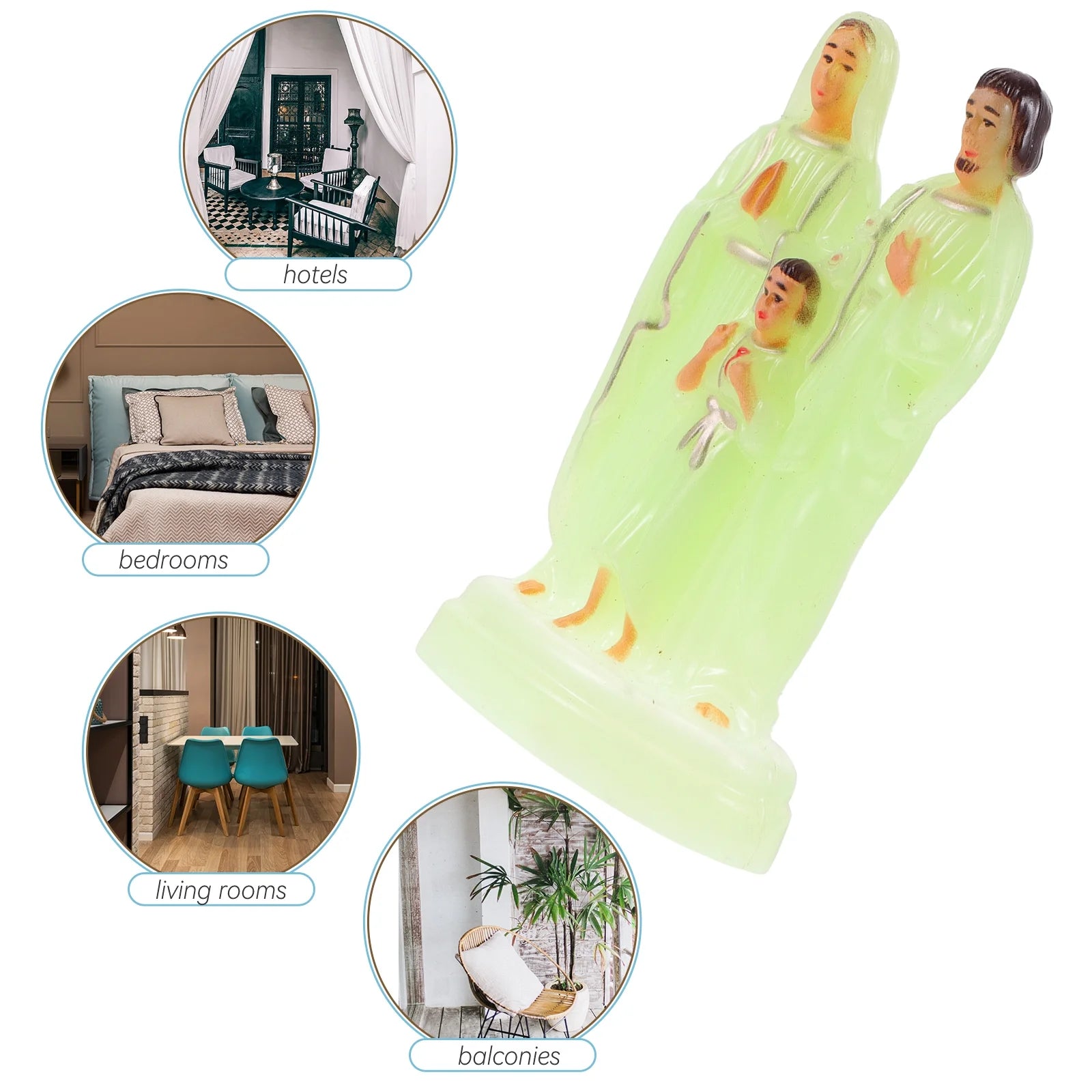 2 Pcs Luminous Church Statue Baby Desktop Ornament O8514