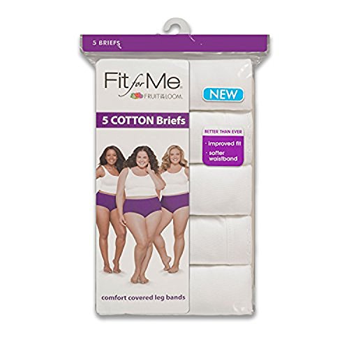 Fruit of the Loom Women's Plus Size Cotton Brief Panties 5 Pack X248401