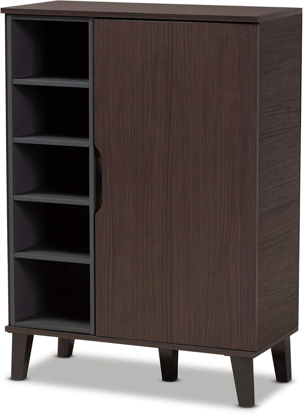 Baxton Studio Shoe Racks, Dark Brown/Grey