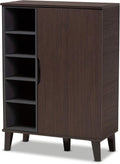 Baxton Studio Shoe Racks, Dark Brown/Grey
