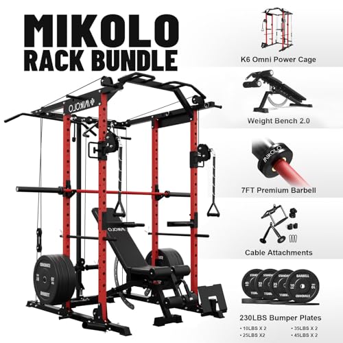 Mikolo Power Cage with Cable Crossover and LAT Pull Down System, 1500LBS I14340