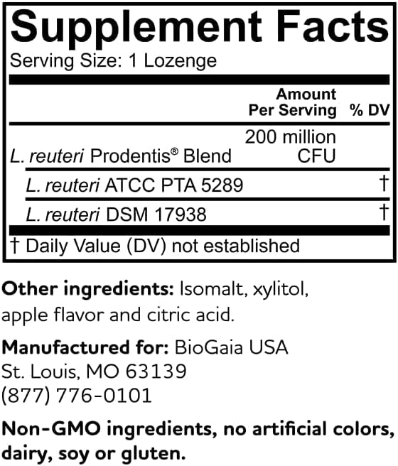 BioGaia Prodentis Dental Probiotics, Mint Lozenges, 30 Count N6552