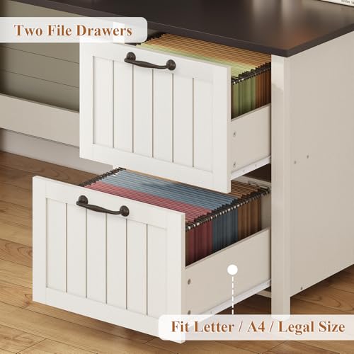 SEDETA Farmhouse 63" Executive Desk with File Drawer and Monitor Stand O784