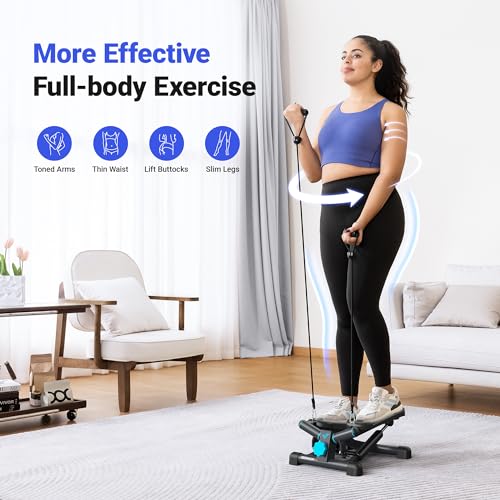 MERACH Mini Stepper with Resistance Bands, 330LBS Capacity A9395